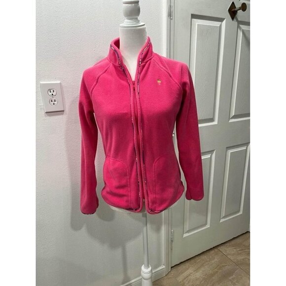Lilly Pulitzer Sweaters - Lilly Pulitzer fleece pink jacket full zipper size XS